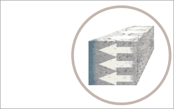 Компоненты ПЕНЕТРОНА глубоко пронекают в бетон, полностью предотвращая проникновение воды в его структуру